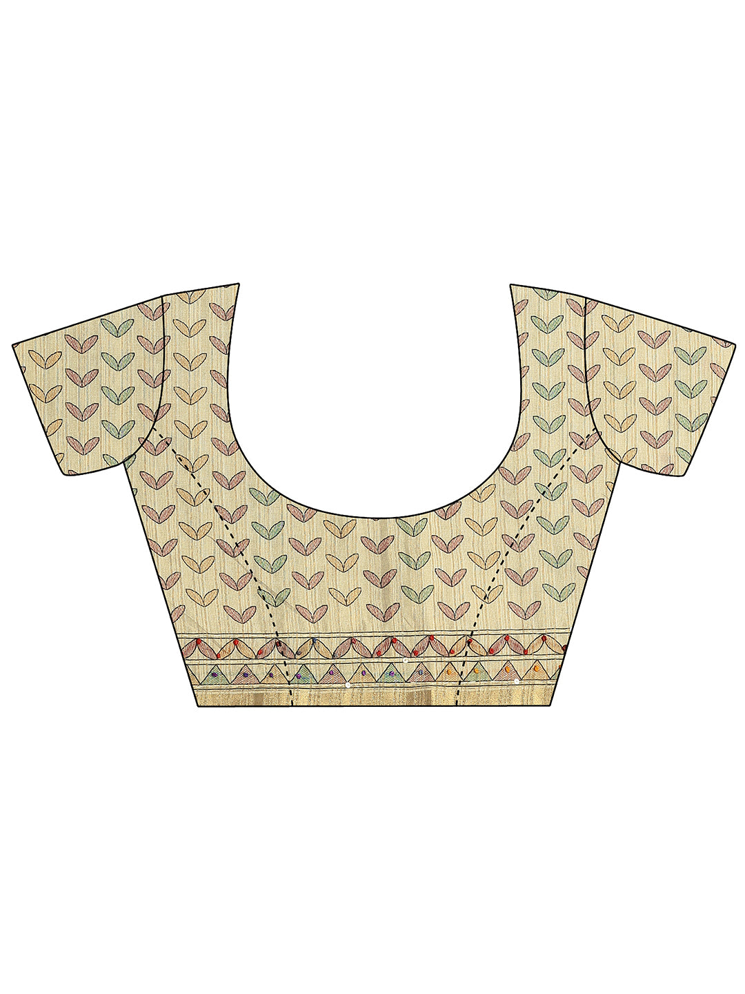  Grey Printed Silk Blend Saree With Unstitched Blouse Piece 