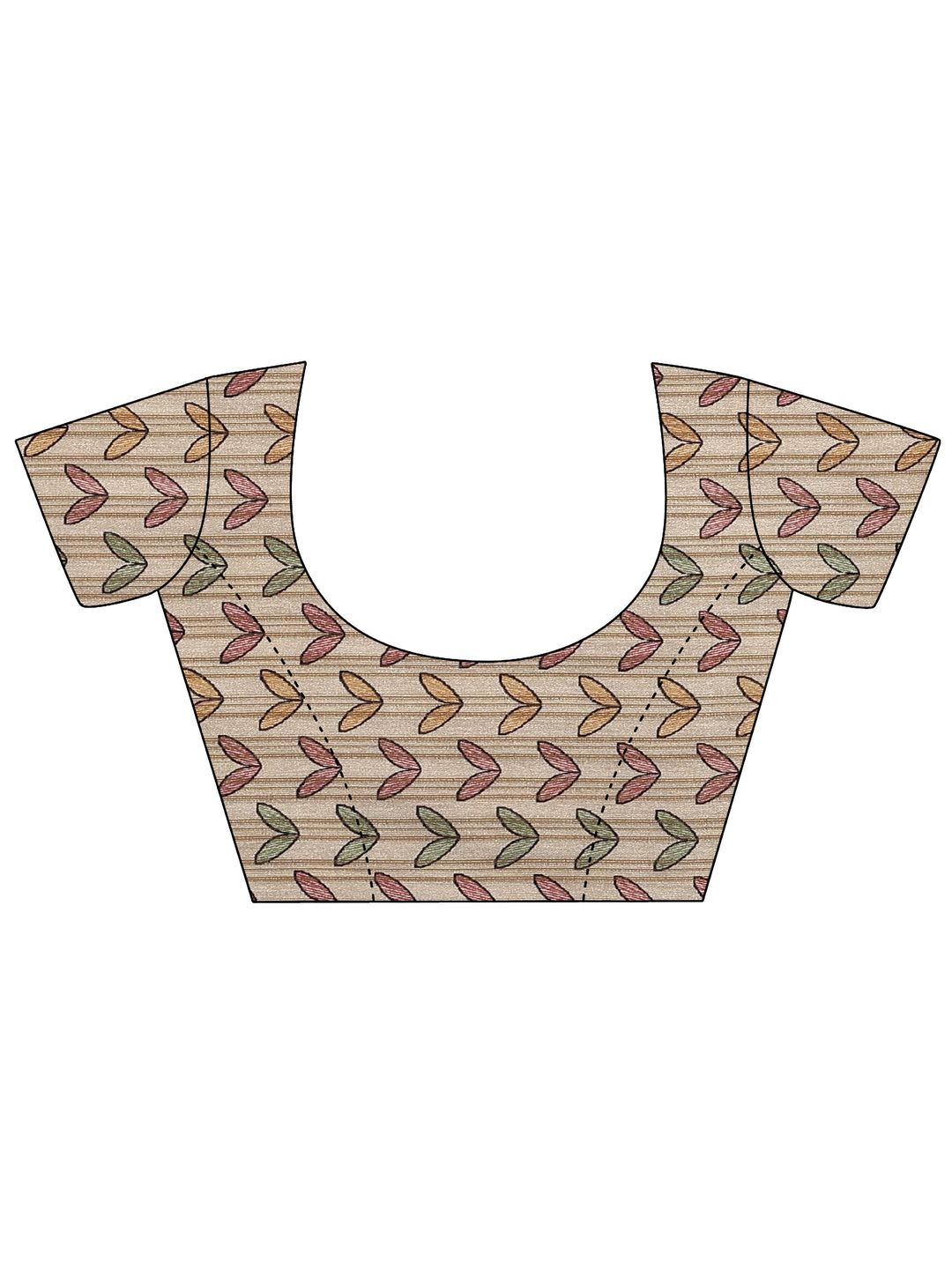  Green Printed Silk Blend Saree With Unstitched Blouse Piece 