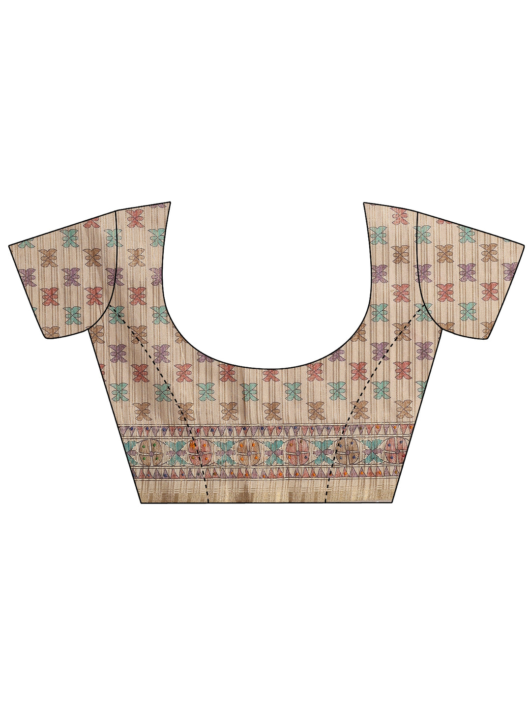  Pink Printed Silk Blend Saree With Unstitched Blouse Piece 