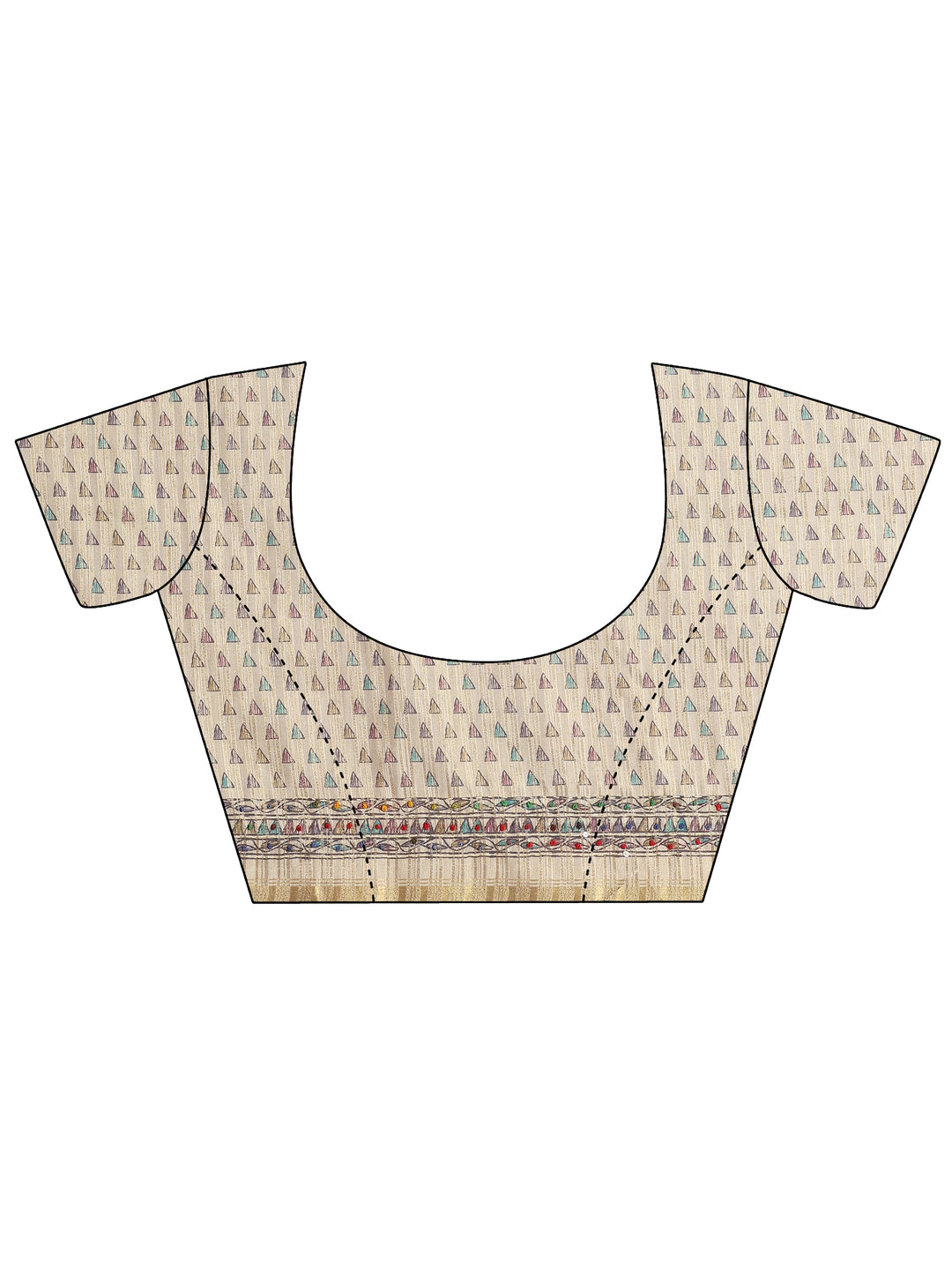  Lavender Printed Silk Blend Saree With Unstitched Blouse Piece 