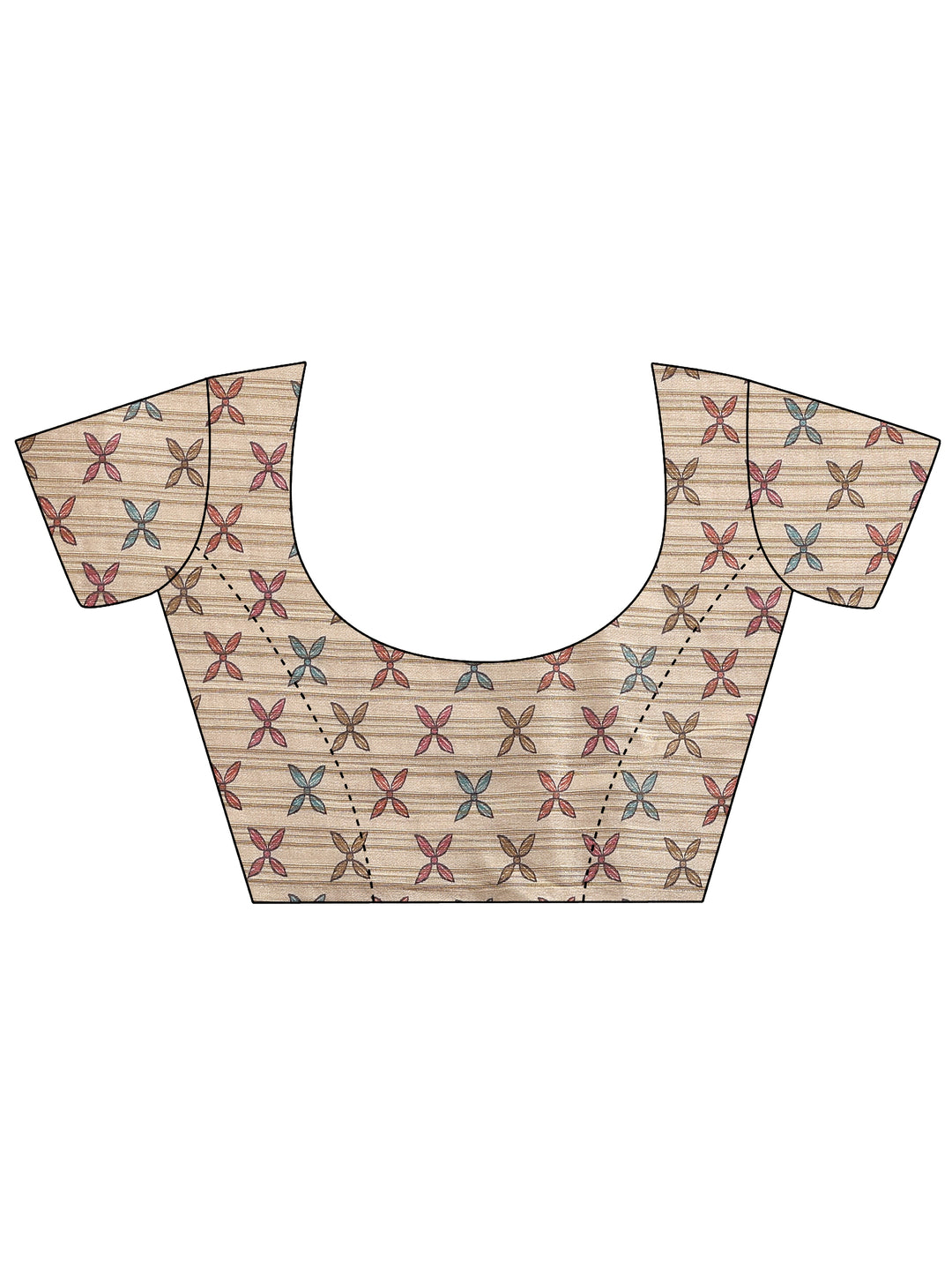  Mauve Printed Silk Blend Saree With Unstitched Blouse Piece 