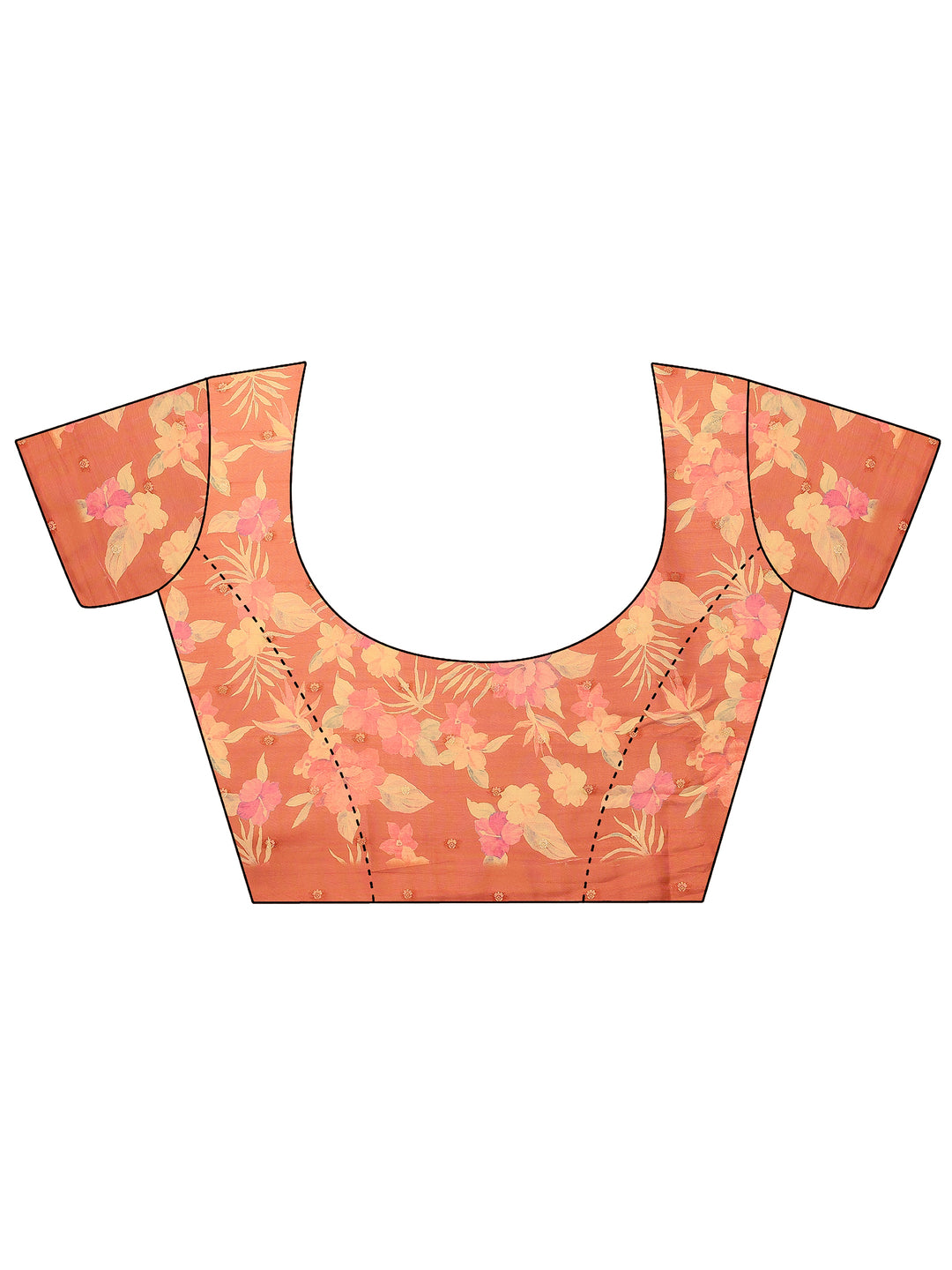  Orange Woven Design Silk Blend Saree With Unstitched Blouse Piece 