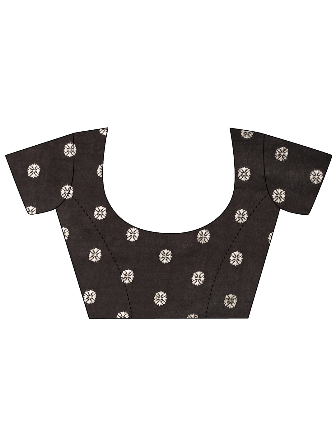  Off White Printed Silk Blend Saree With Unstitched Blouse Piece 