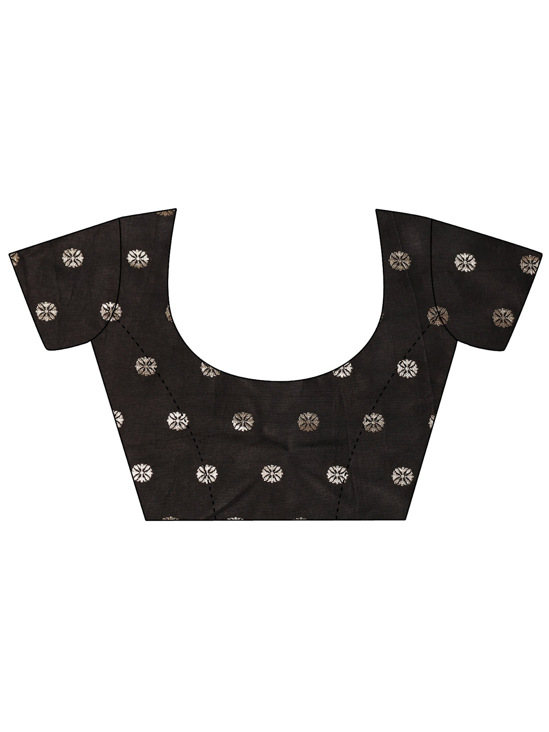  Off White Printed Silk Blend Saree With Unstitched Blouse Piece 