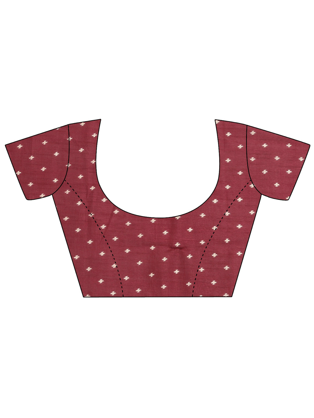  Brown Printed Silk Blend Saree With Unstitched Blouse Piece 