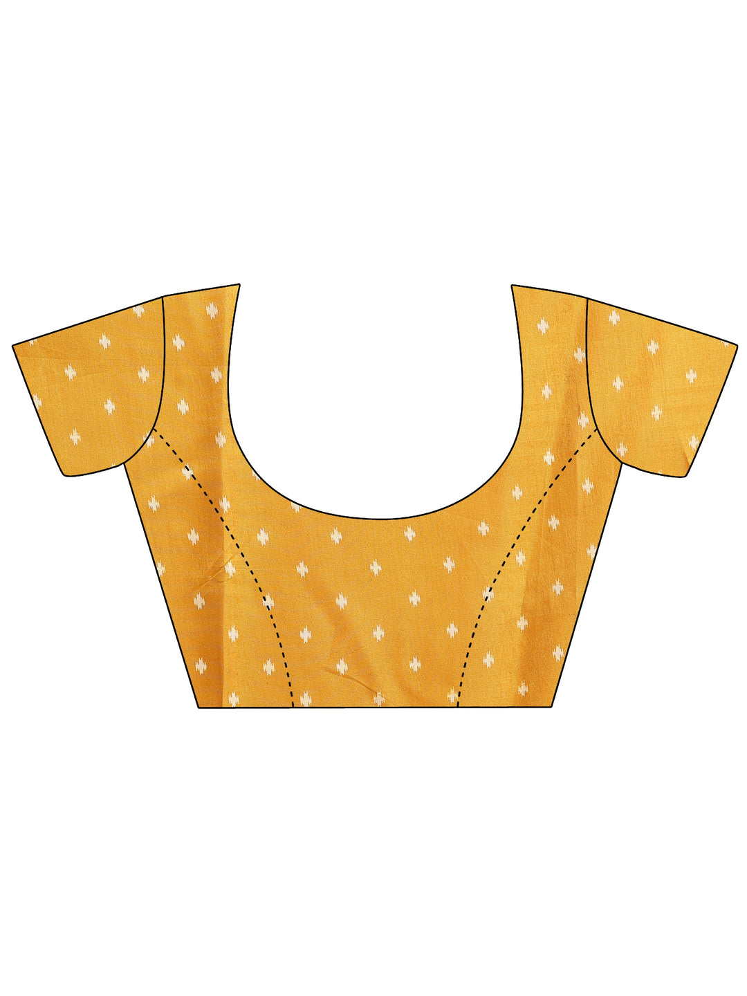  Mustard Printed Silk Blend Saree With Unstitched Blouse Piece 