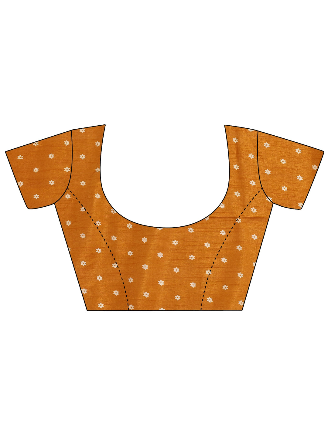  Mustard Printed Silk Blend Saree With Unstitched Blouse Piece 