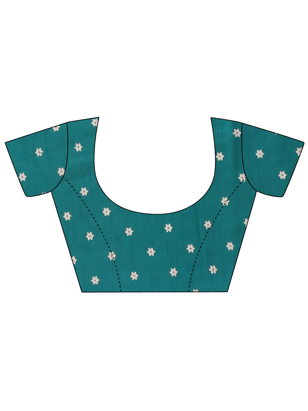  Green Printed Silk Blend Saree With Unstitched Blouse Piece 