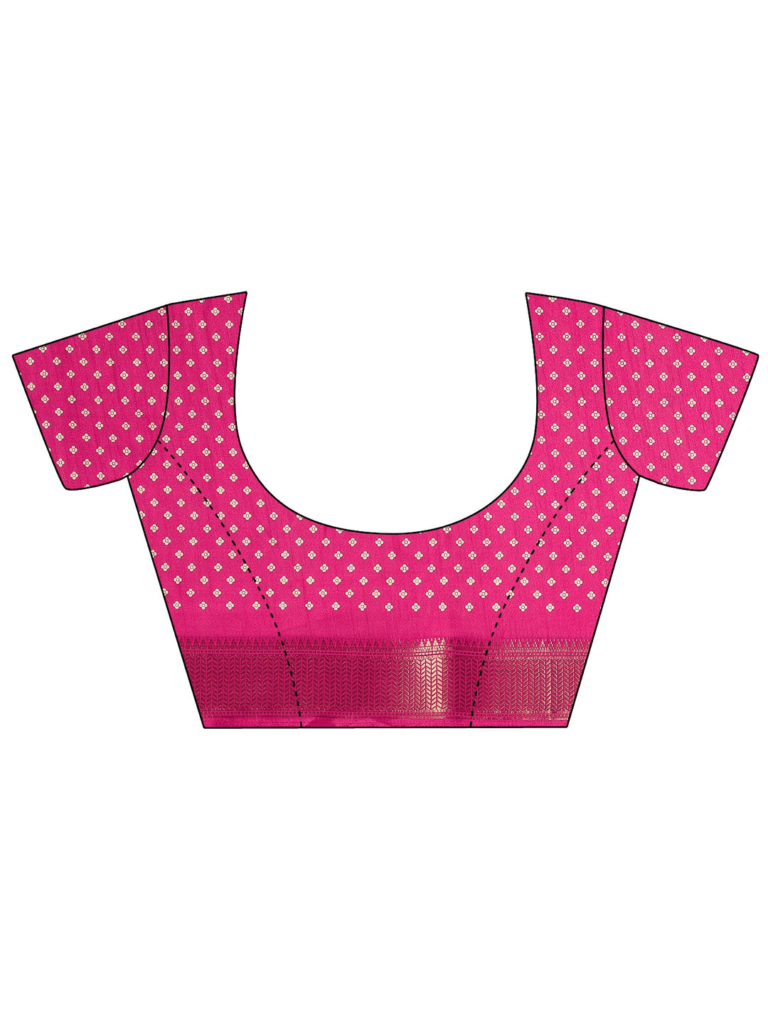  Pink Paisley Printed Silk Blend Saree With Unstitched Blouse Piece 