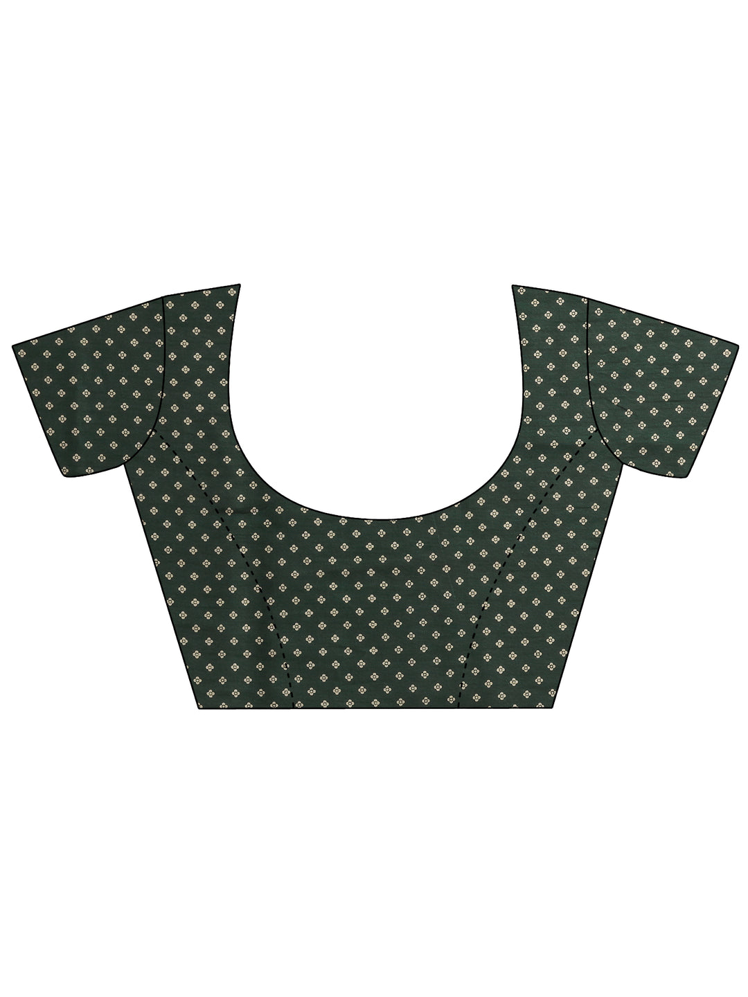  Green Paisley Printed Silk Blend Saree With Unstitched Blouse Piece 