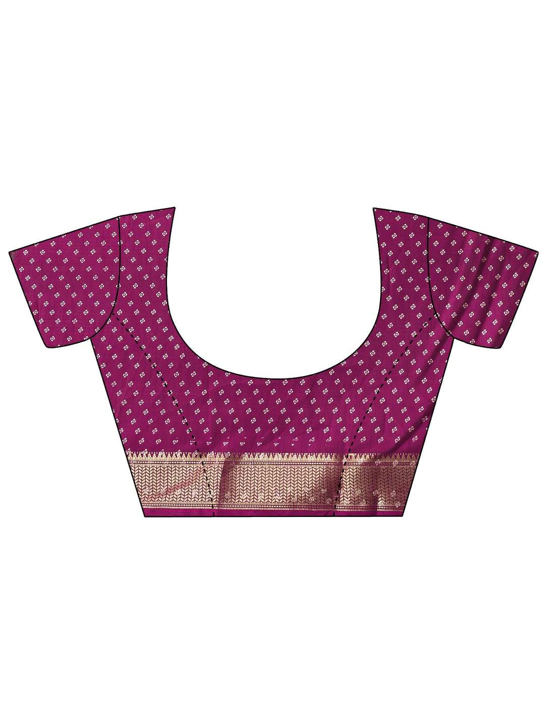  Burgundy Paisley Printed Silk Blend Saree With Unstitched Blouse Piece 