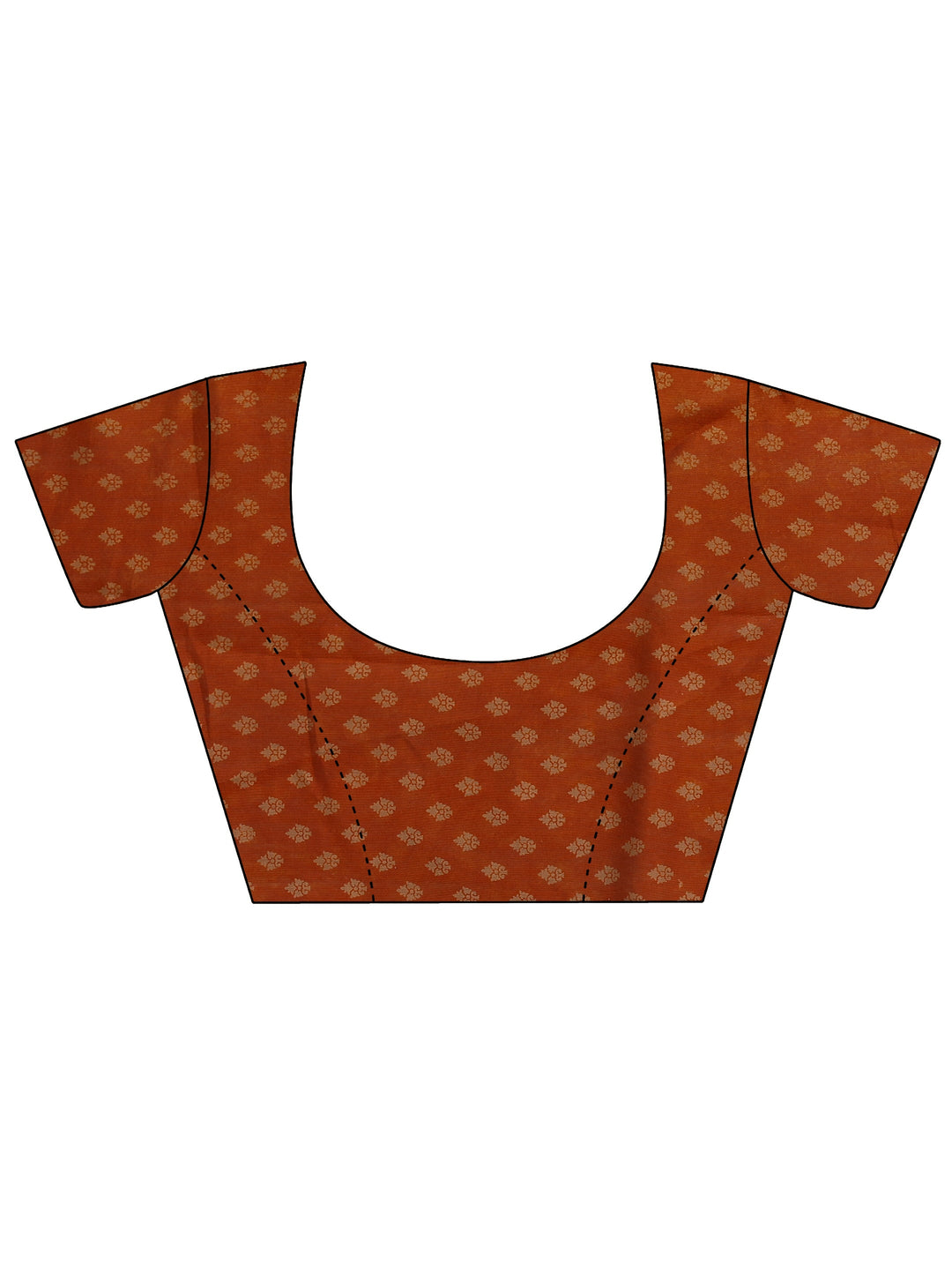  Brown Paisley Printed Silk Blend Saree With Unstitched Blouse Piece 