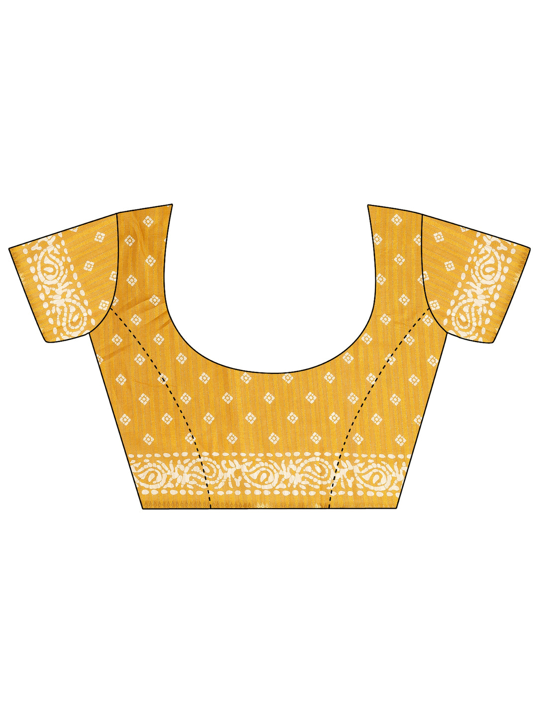  Mustard Geometric Printed Silk Blend Saree With Unstitched Blouse Piece 