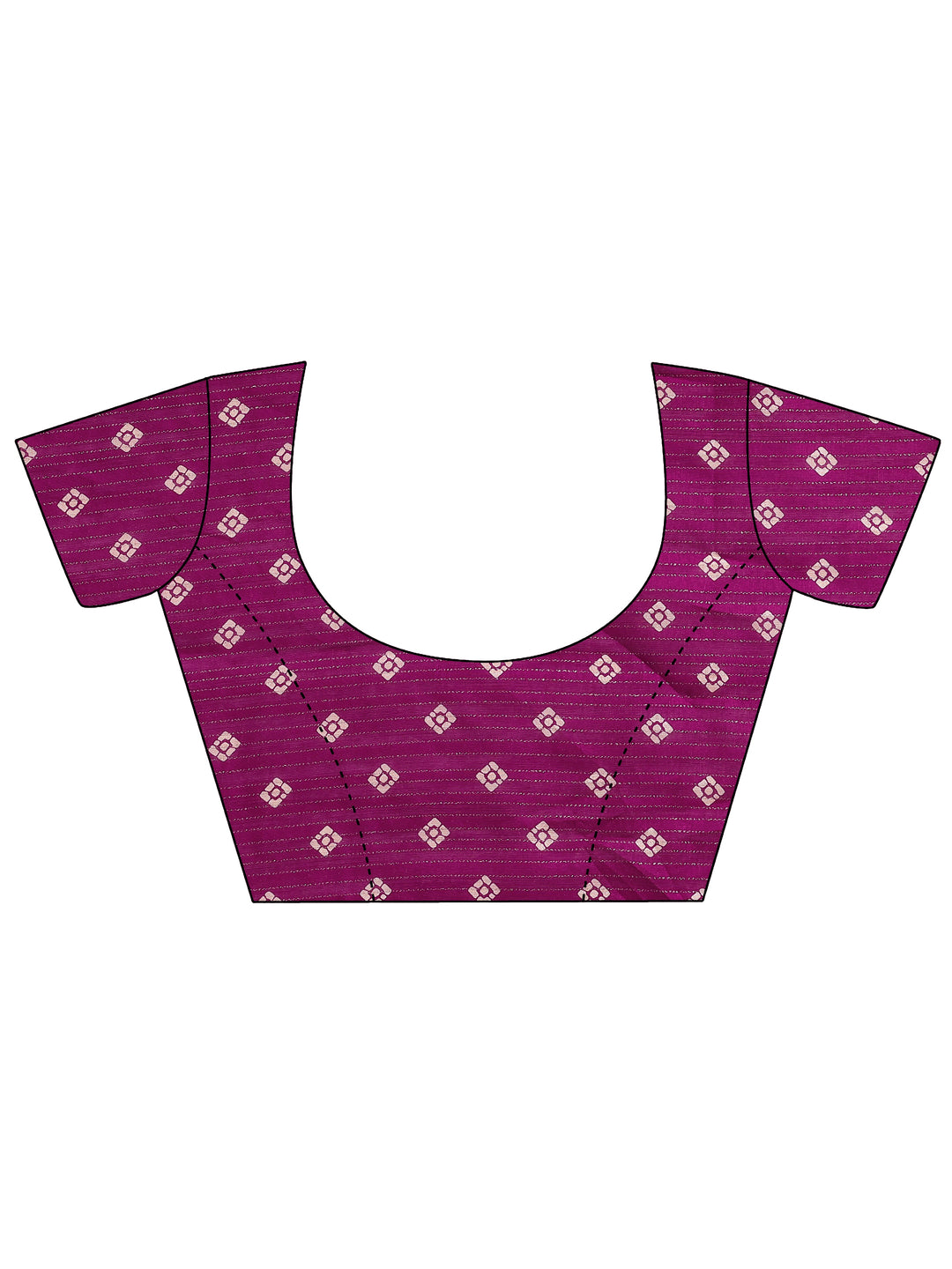  Burgundy Geometric Printed Silk Blend Saree With Unstitched Blouse Piece 