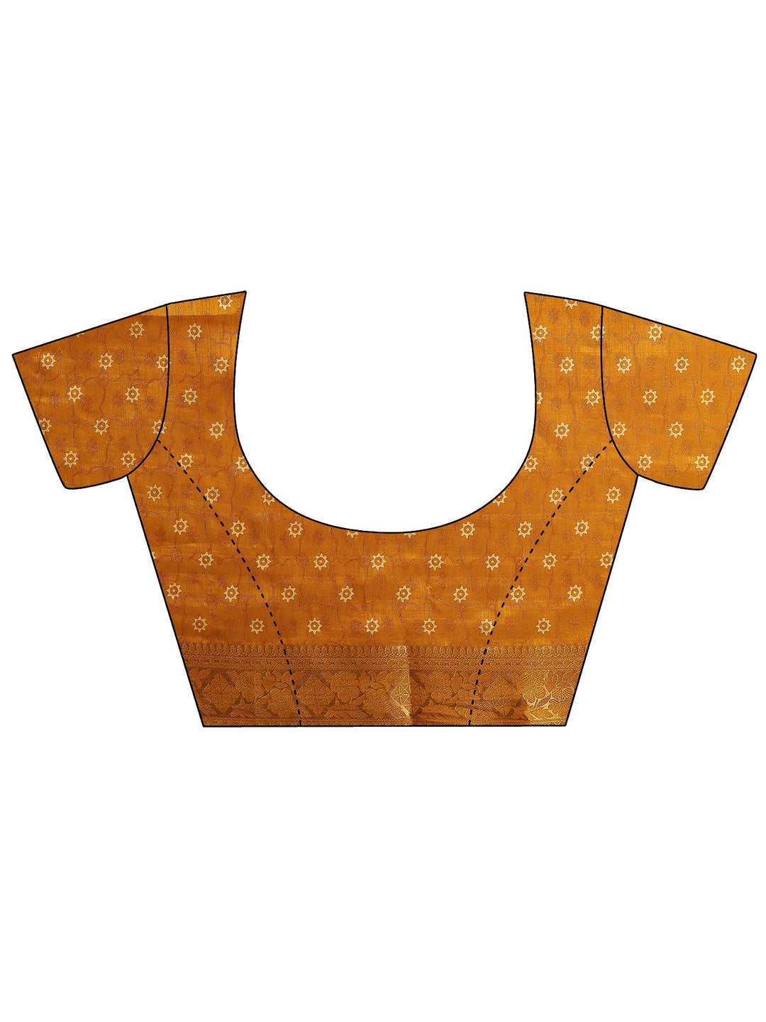  Mustard Leheriya Printed Silk Blend Saree With Unstitched Blouse Piece 