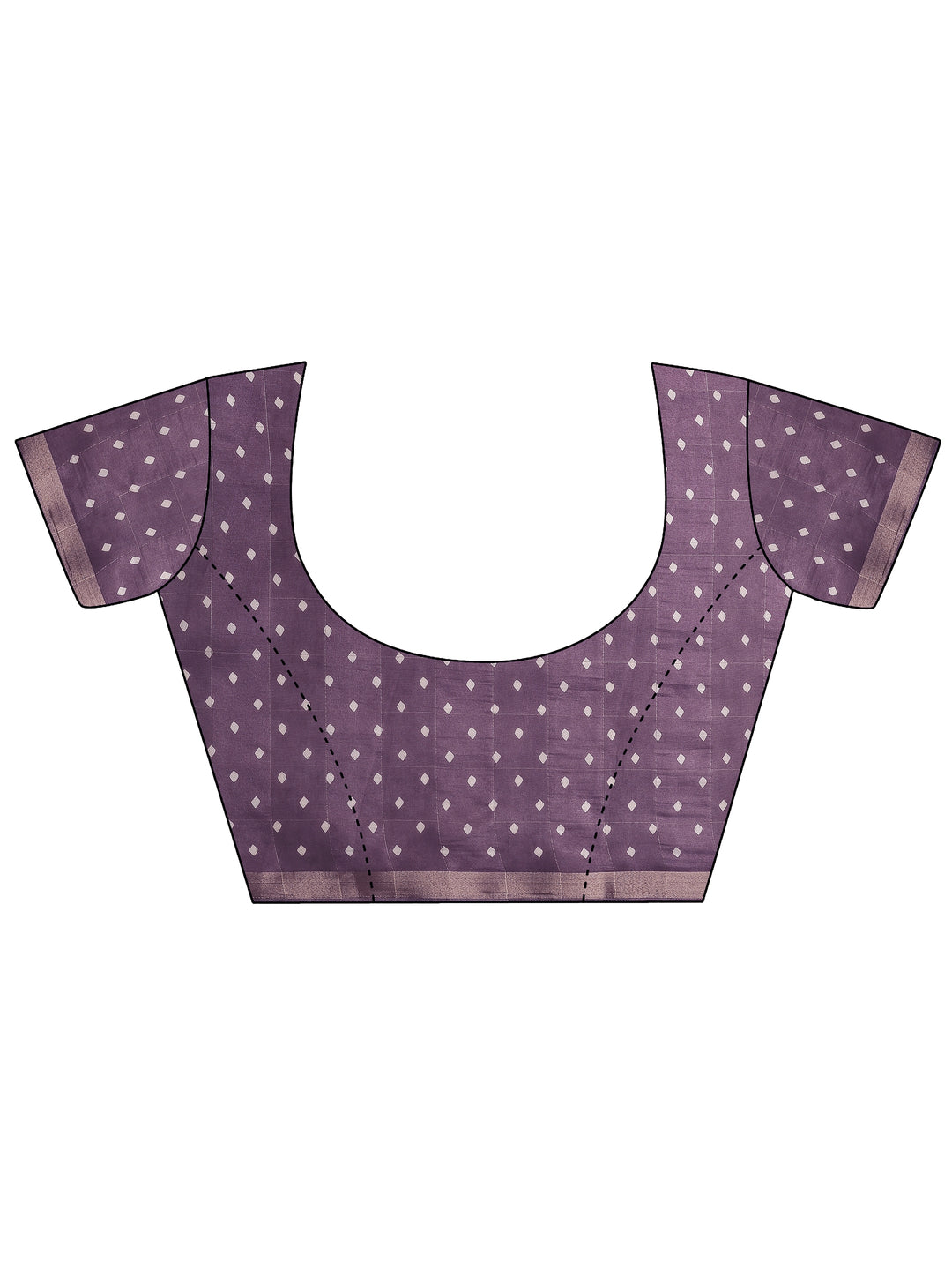  Lavender Printed Silk Blend Saree With Unstitched Blouse Piece 