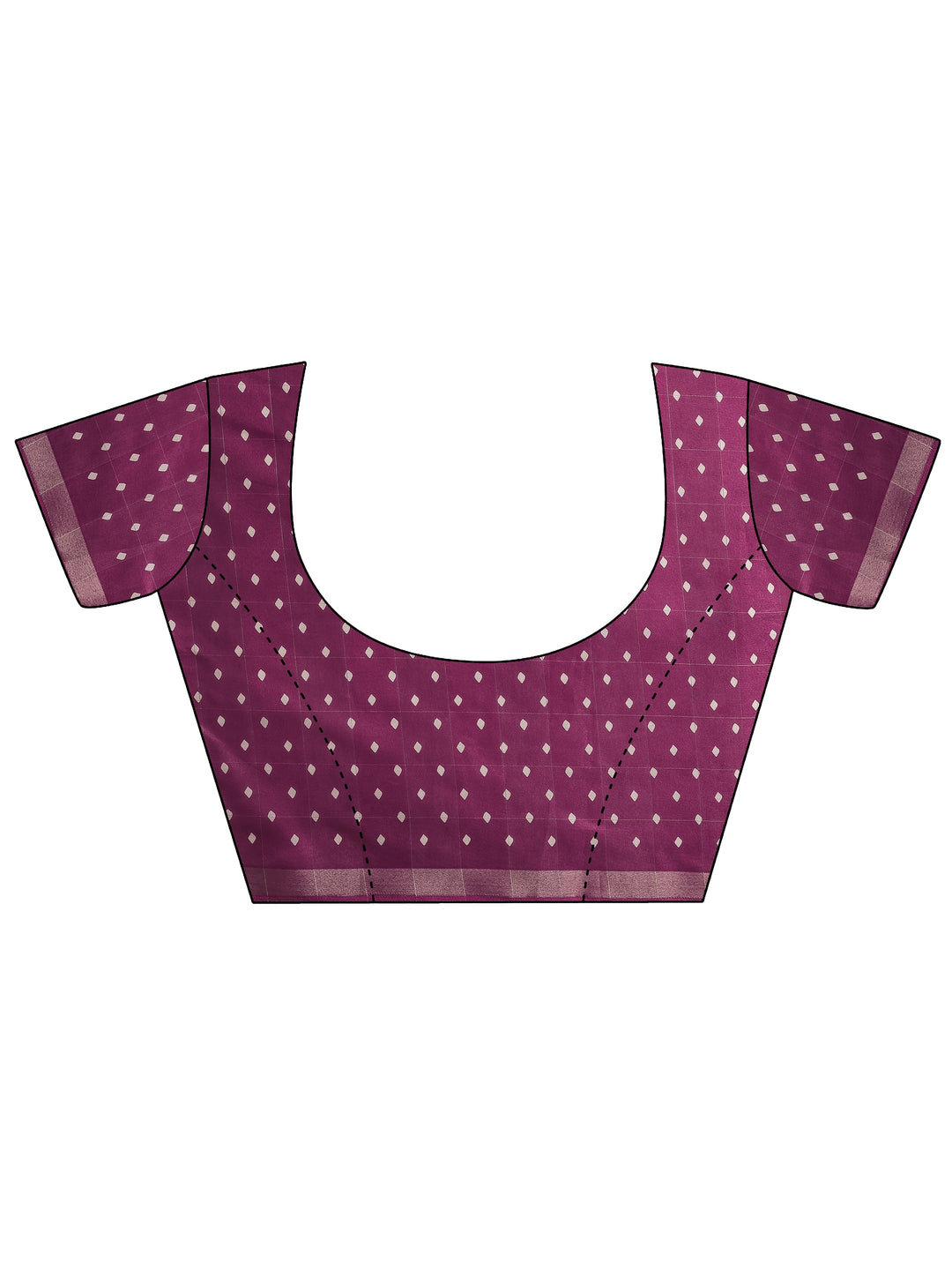  Mauve Printed Silk Blend Saree With Unstitched Blouse Piece 