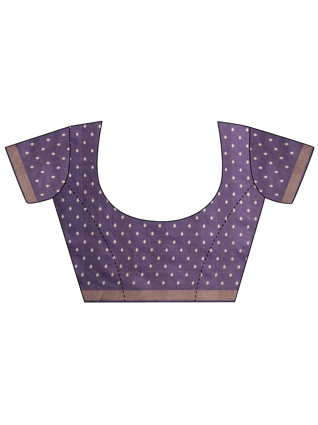  Lavender Printed Silk Blend Saree With Unstitched Blouse Piece 