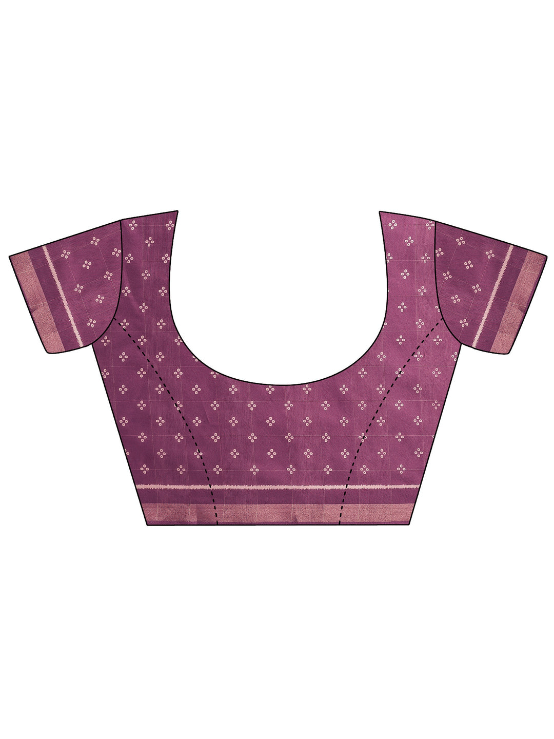  Mauve Leheriya Printed Silk Blend Saree With Unstitched Blouse Piece 