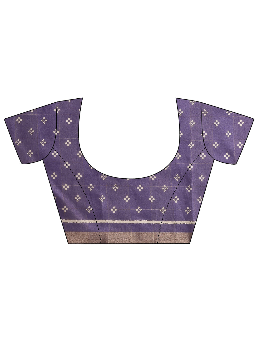  Lavender Leheriya Printed Silk Blend Saree With Unstitched Blouse Piece 