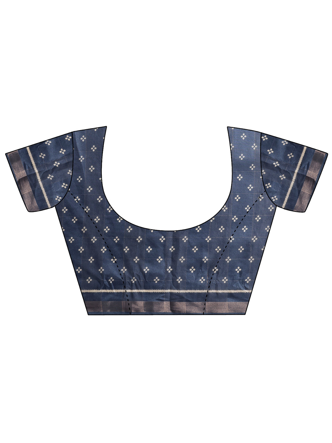  Blue Leheriya Printed Silk Blend Saree With Unstitched Blouse Piece 