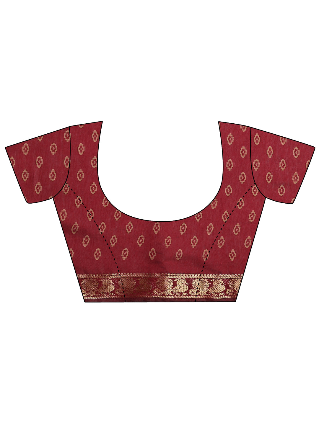  Grey Chevron Printed Silk Blend Saree With Unstitched Blouse Piece 