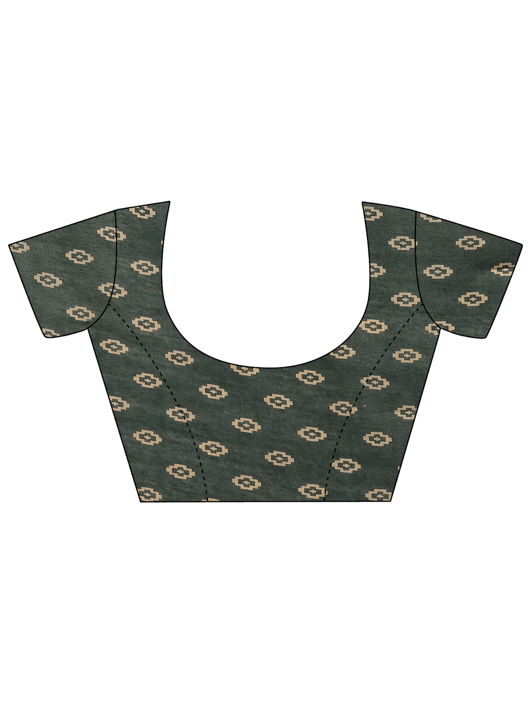  Mustard Chevron Printed Silk Blend Saree With Unstitched Blouse Piece 