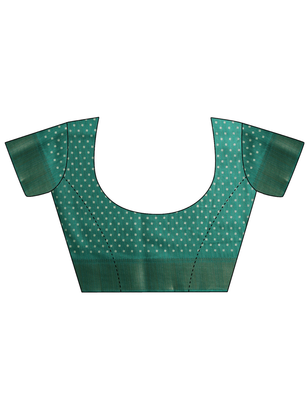  Green Printed Silk Blend Saree With Unstitched Blouse Piece 
