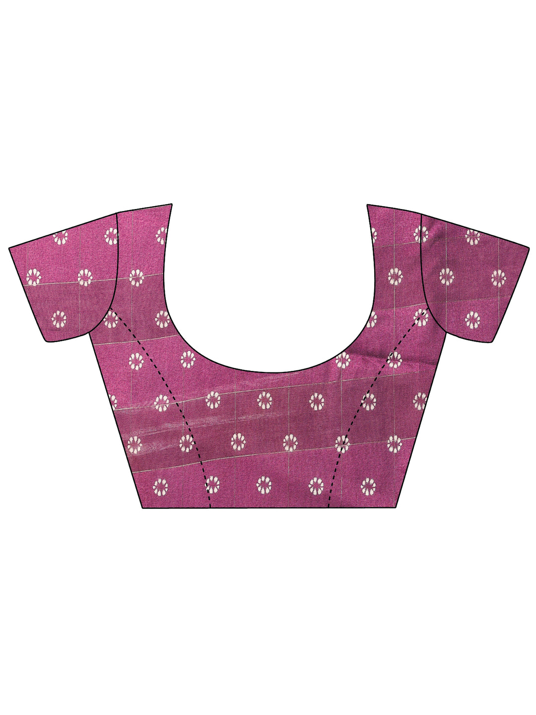  Mauve Printed Silk Blend Saree With Unstitched Blouse Piece 