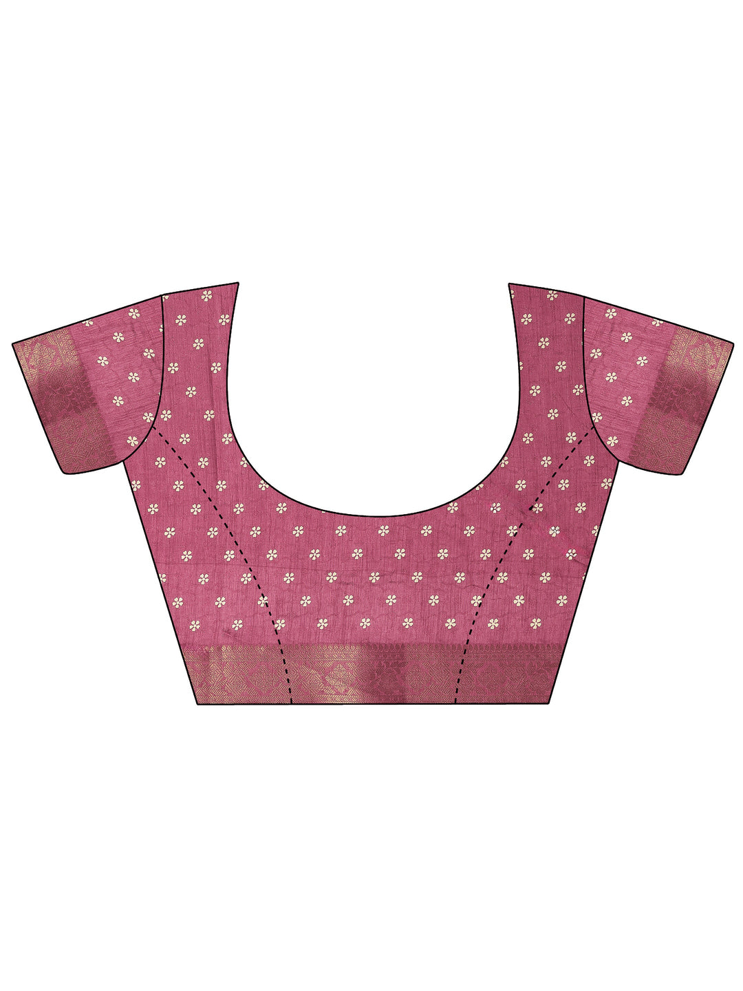  Mauve Printed Silk Blend Saree With Unstitched Blouse Piece 