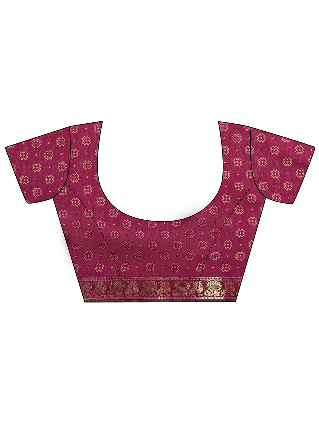  Pink Printed Silk Blend Saree With Unstitched Blouse Piece 