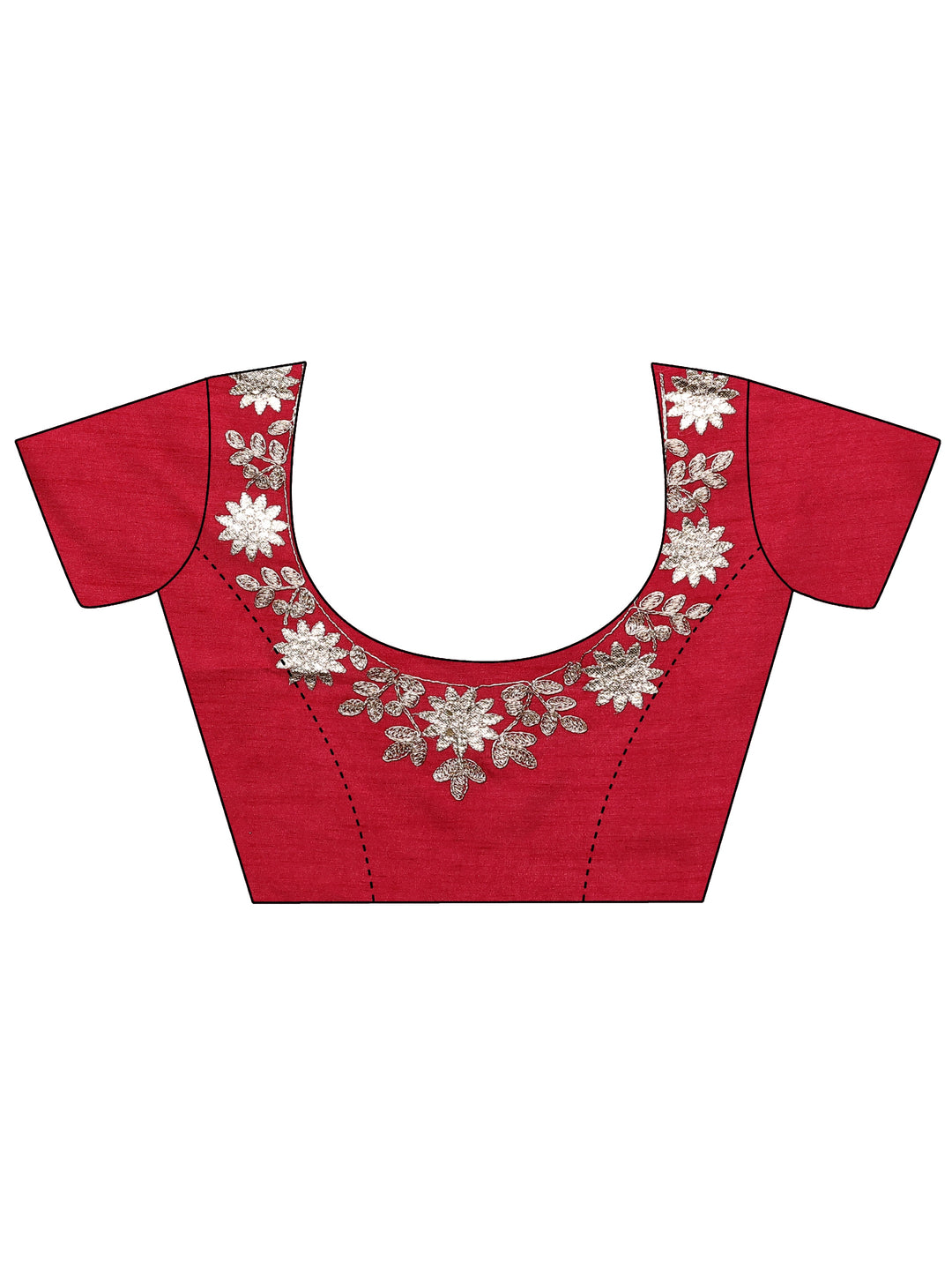  Pink Embroidered Silk Blend Saree With Unstitched Blouse Piece 