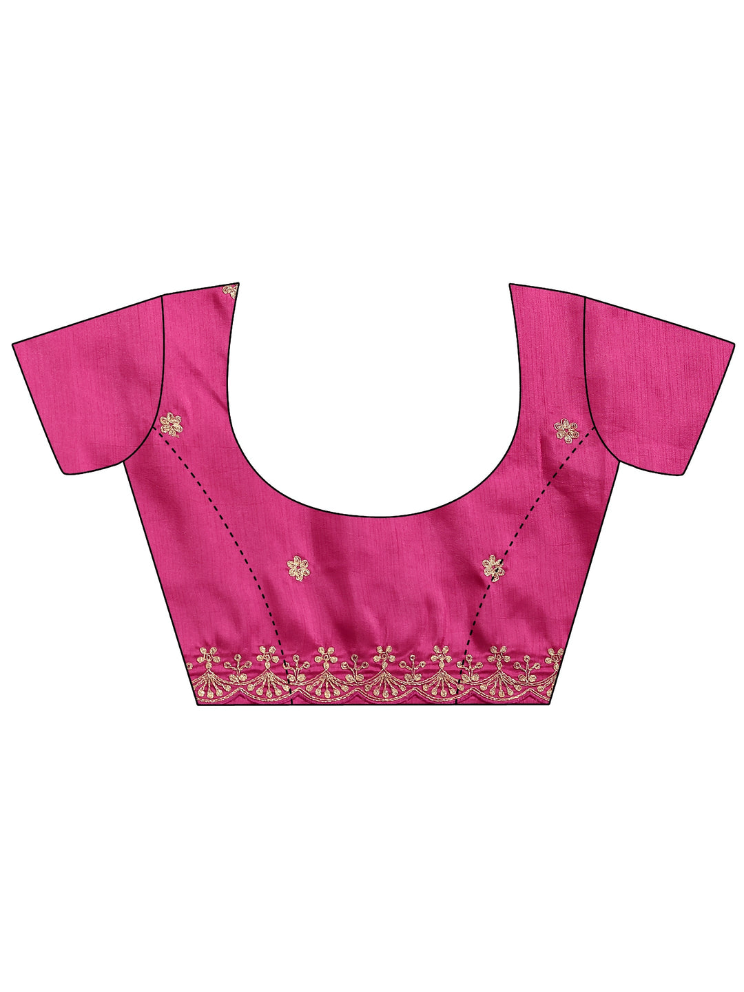  Pink Embroidered Silk Blend Saree With Unstitched Blouse Piece 