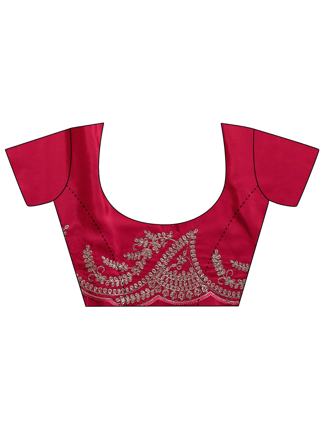  Pink Embroidered Silk Blend Saree With Unstitched Blouse Piece 