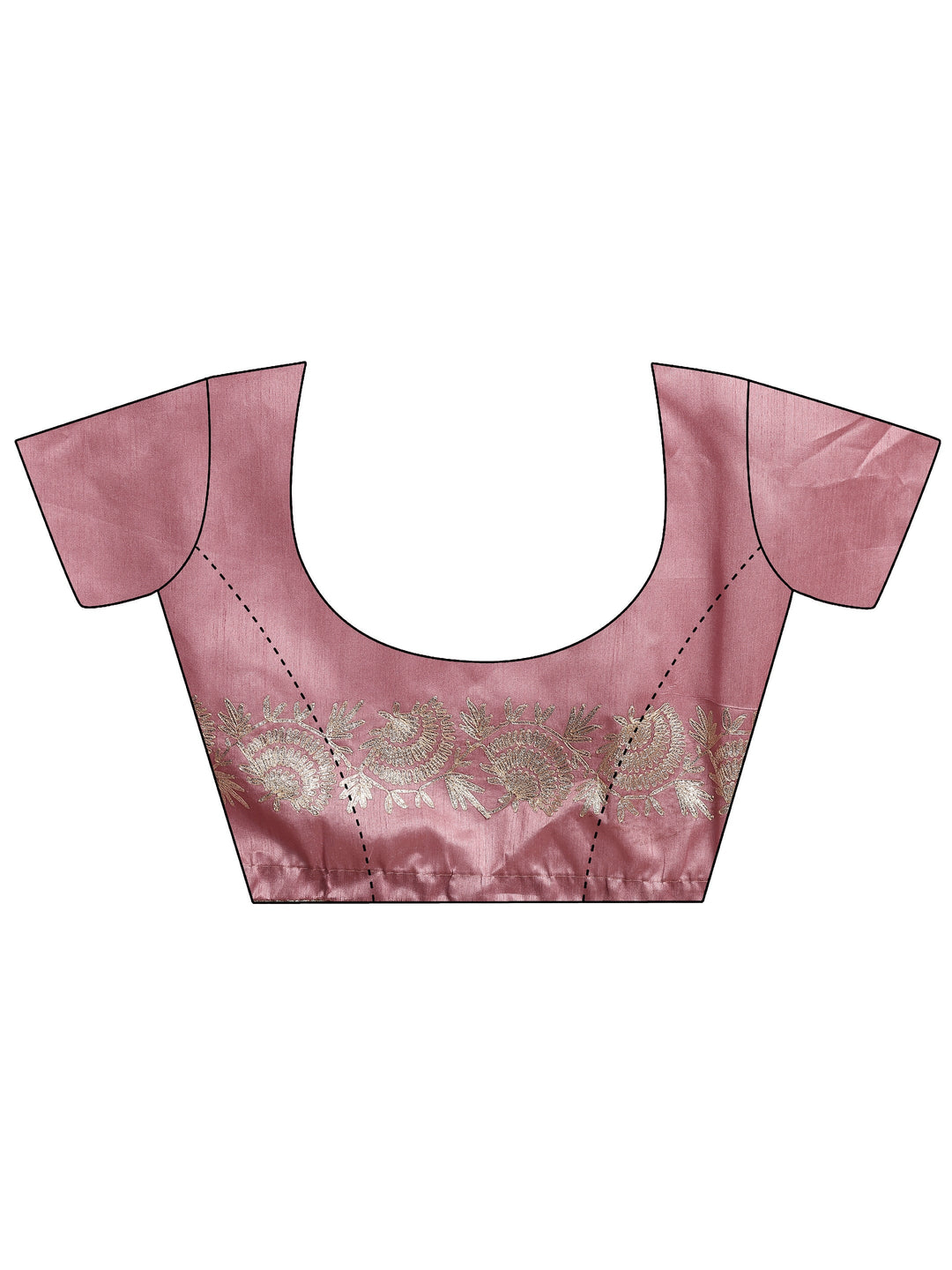  Burgundy Embroidered Silk Blend Saree With Unstitched Blouse Piece 