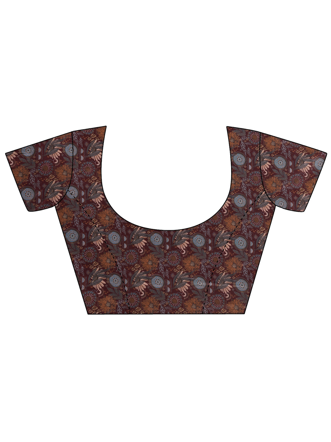  Pink Printed Silk Blend Saree With Unstitched Blouse Piece 