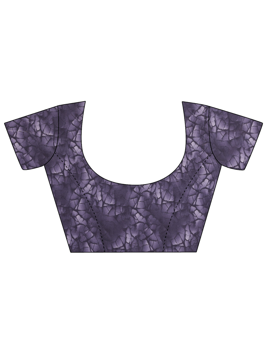  Lavender Printed Silk Blend Saree With Unstitched Blouse Piece 