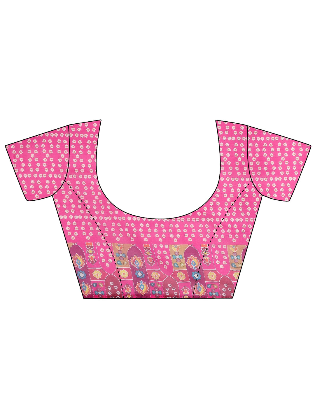  Off White Printed Silk Blend Saree With Unstitched Blouse Piece 