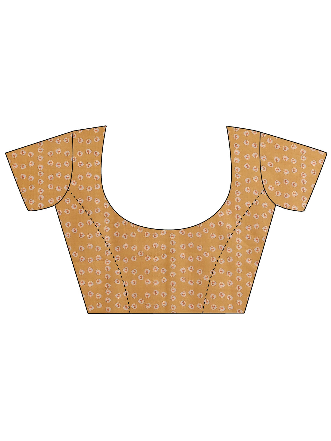  Off White Printed Silk Blend Saree With Unstitched Blouse Piece 