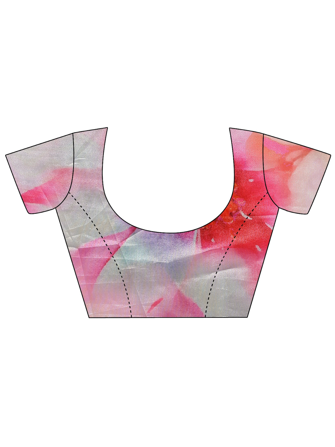  Green Printed Silk Blend Saree With Unstitched Blouse Piece 