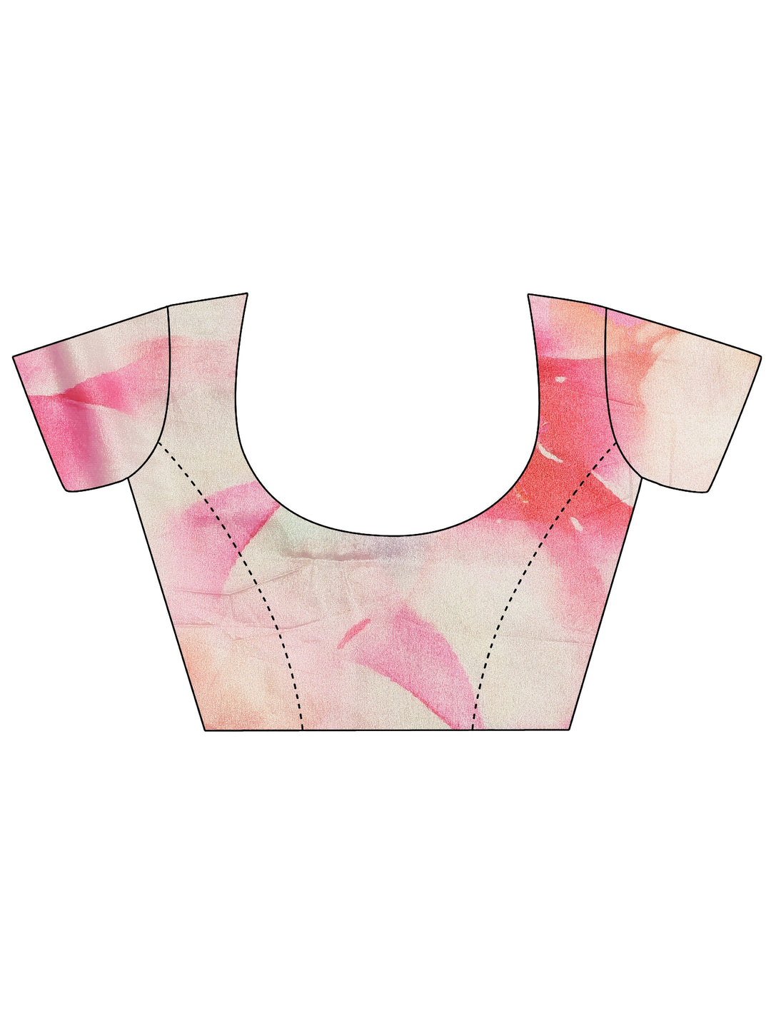  Pink Printed Silk Blend Saree With Unstitched Blouse Piece 