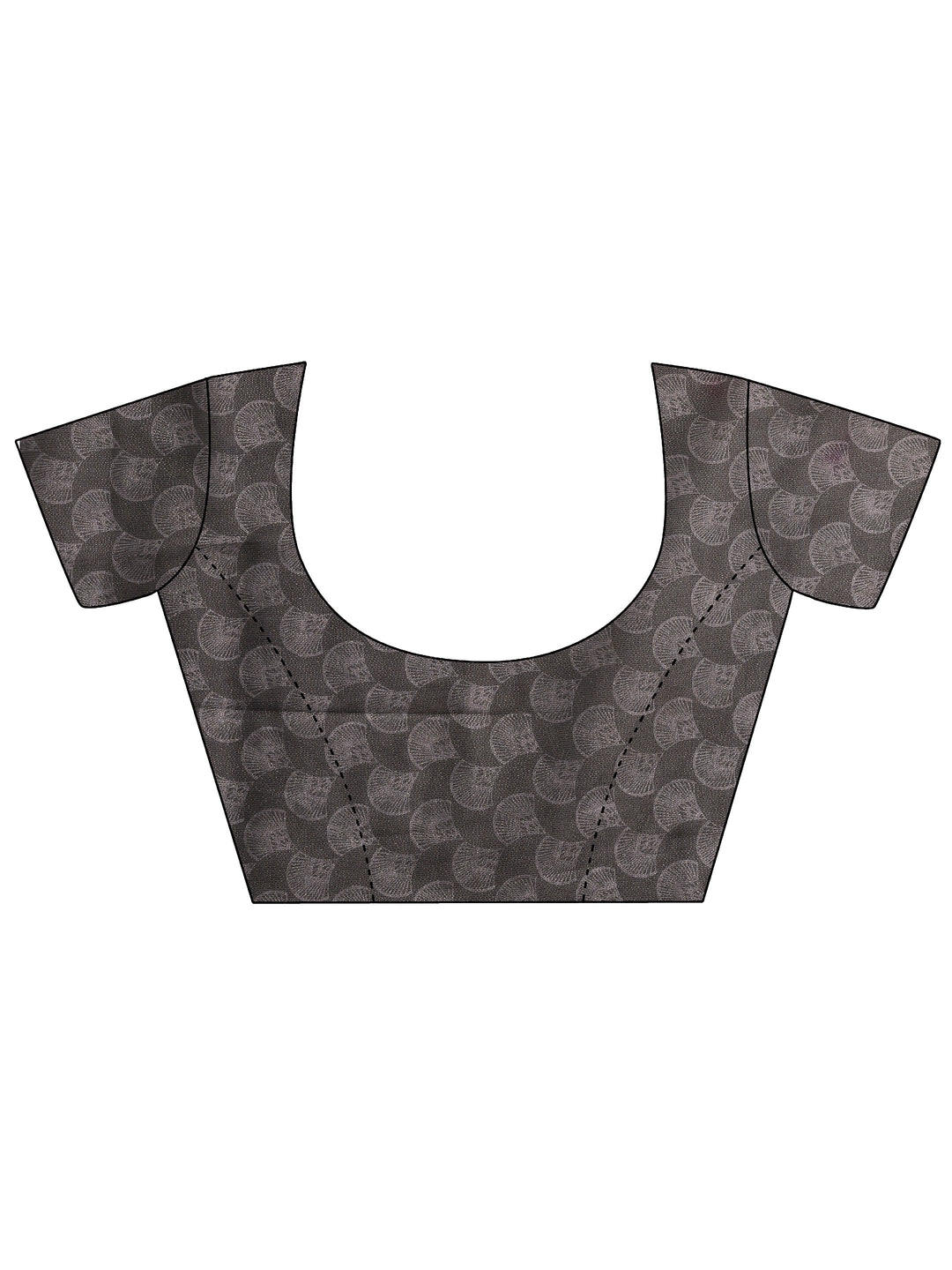  Taupe Printed Silk Blend Saree With Unstitched Blouse Piece 