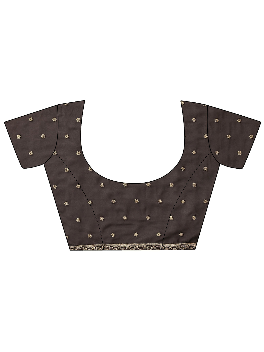  Burgundy Embroidered Georgette Saree With Unstitched Blouse Piece 