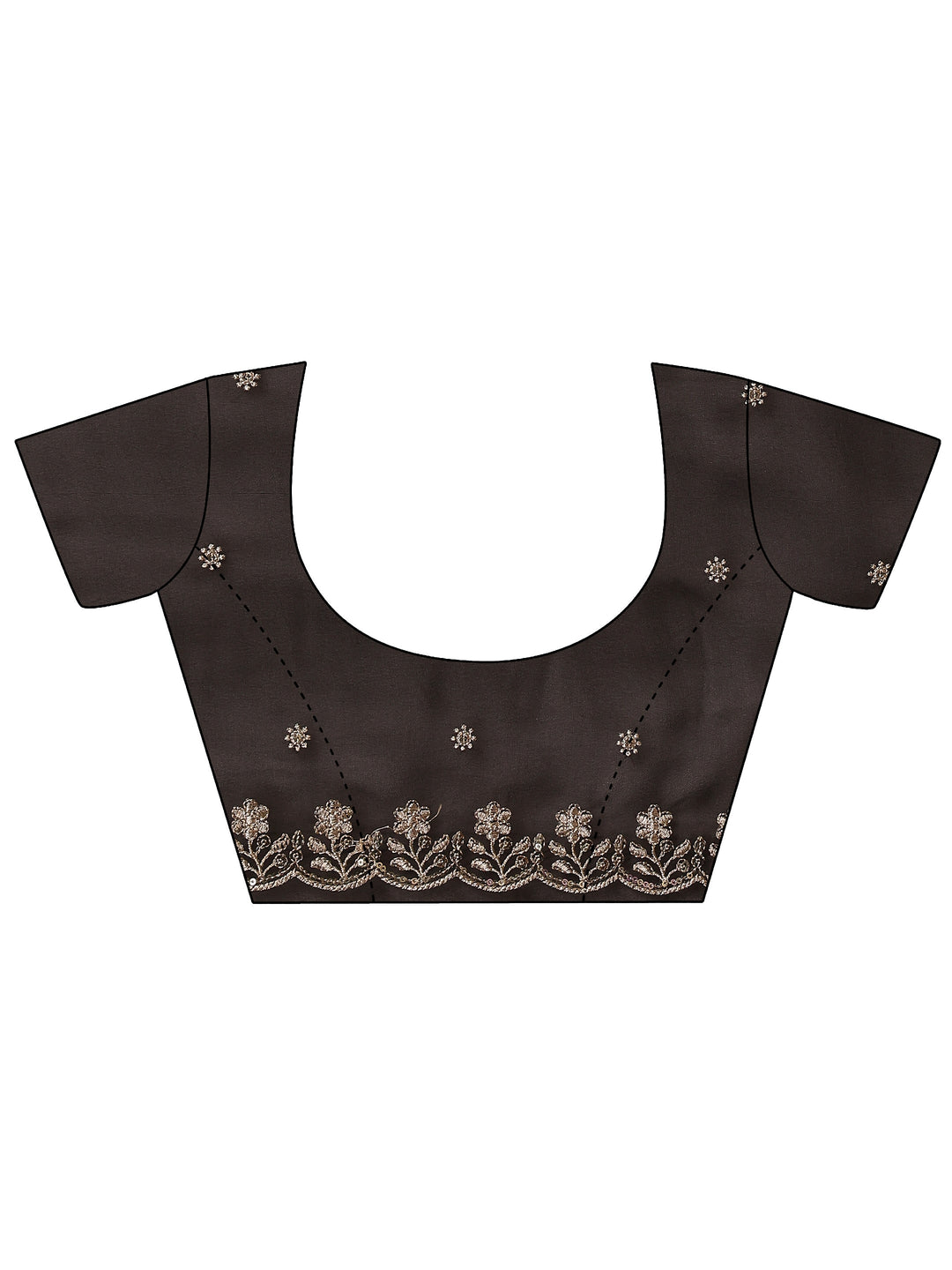  Black Embroidered Georgette Saree With Unstitched Blouse Piece 