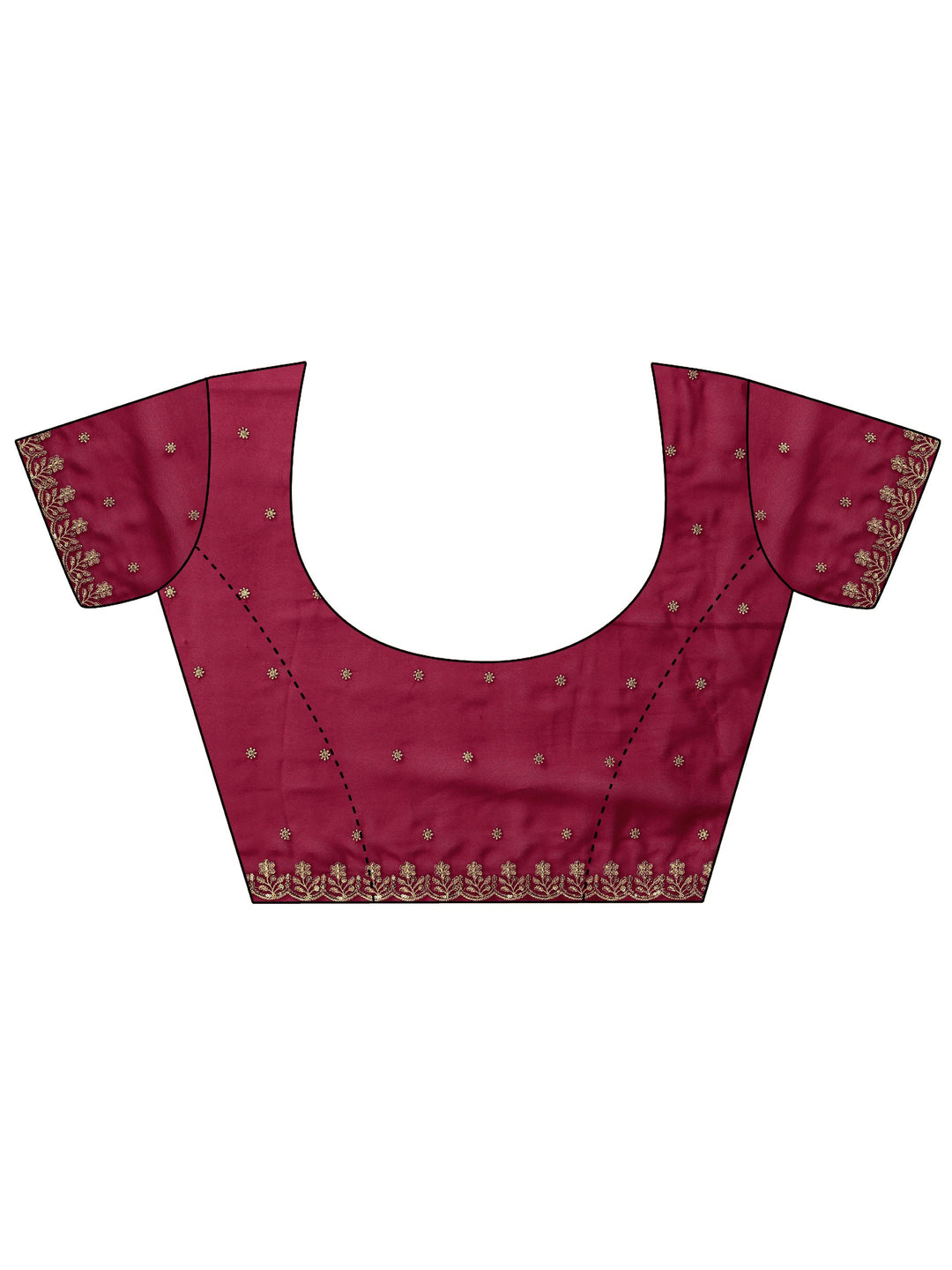 Pink Embroidered Georgette Saree With Unstitched Blouse Piece 