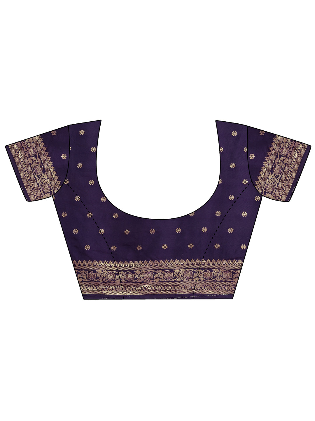  Purple Woven Design Banarsi Silk Blend Saree With Unstitched Blouse Piece 