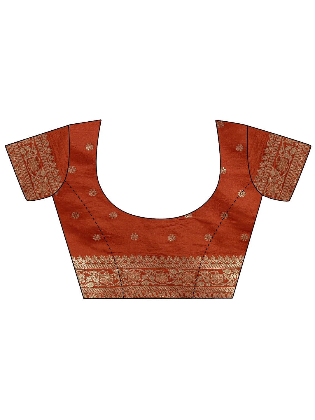  Orange Woven Design Banarsi Silk Blend Saree With Unstitched Blouse Piece 