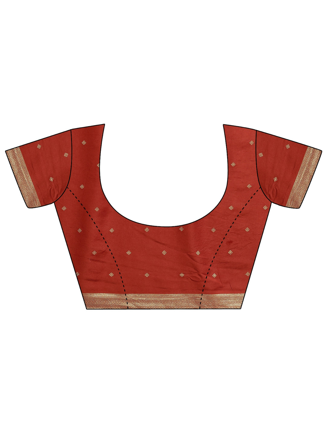  Rust Woven Design Banarsi Silk Blend Saree With Unstitched Blouse Piece 