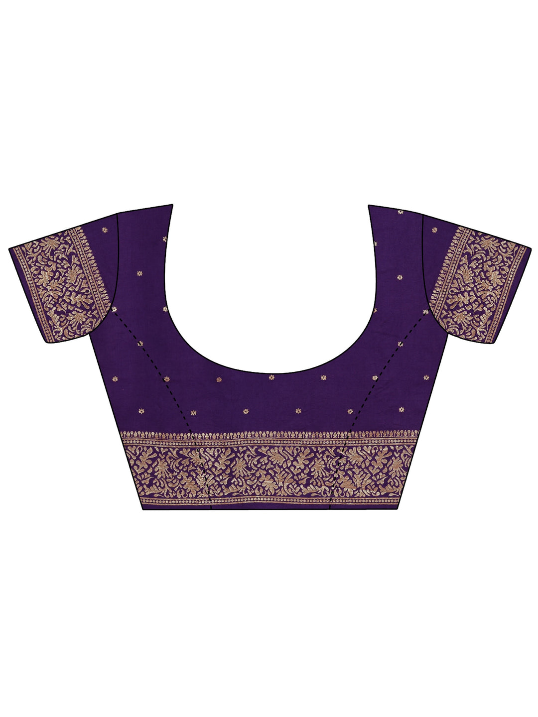  Purple Woven Design Banarsi Silk Blend Saree With Unstitched Blouse Piece 