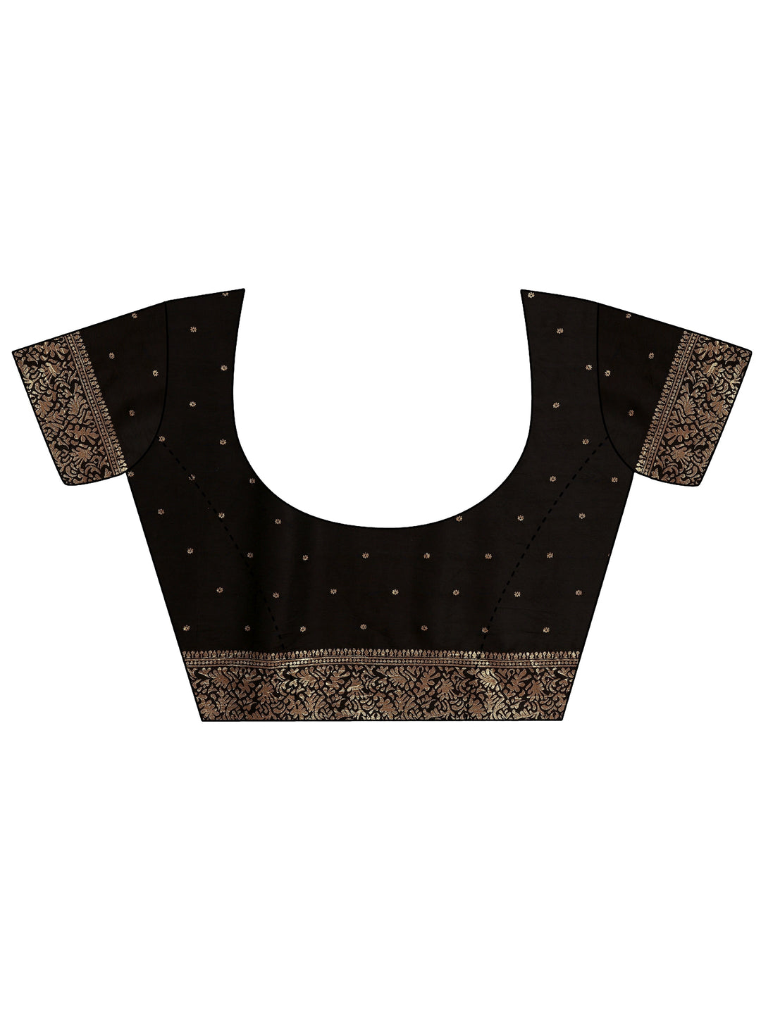  Black Woven Design Banarsi Silk Blend Saree With Unstitched Blouse Piece 
